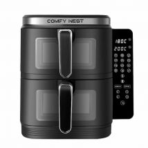 Friteuse à air chaud Air fryer double panier verticale avec fenêtre 11L 2800W Comfy Nest CN06184