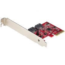 StarTech.com Carte PCI Express SATA 2 ports - Carte Contrôleur PCIe SATA - 6Gbps - ASM1166 SATA-Raid - Convertisseur PCI Express 2.0 vers SATA - 