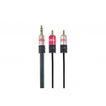 DCU Advance Tecnologic 30701260 cable de audio 10 m 3,5mm 2 x RCA Negro, Rojo, Acero inoxidable - Nuevo