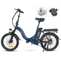 SAMEBIKE CY20 FT Bicicleta Eléctrica - Potencia 350W Batería 36V13AH Autonomía 35KM Freno de Disco Mecánico - Azul Oscuro - Nuevo