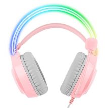 ONIKUMA - X26 Rosa - Auriculares para PC Gaming y Consola LED RGB - Nuevo