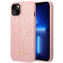 Guess Coque Glitter Flakes pour Apple iPhone 14 - Rose