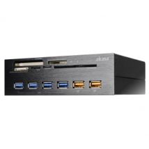 Akasa AK-HC-07BK lecteur de carte mémoire USB 2.0/eSATA Interne Noir