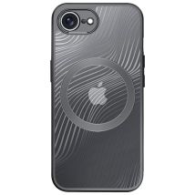 Coque MagSafe pour iPhone 16e Antichoc Bi matiere Noir transparent