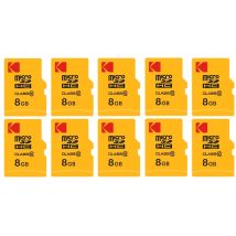Paquete de 10 tarjetas de memoria KODAK Micro SDHC de 8 GB con adaptador - Solución de almacenamiento de alta velocidad - Nuevo