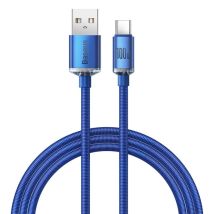 Baseus Crystal Shine cable USB 1,2 m USB A USB C Azul - Nuevo