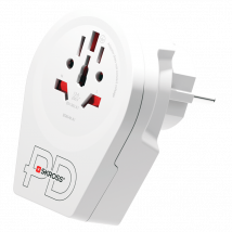 Skross Adaptador Cargador de Viaje USB 18W y USB-C 20W Power Delivery Mundo hacia Europa Blanco - Nuevo