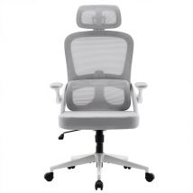 Chaise de bureau ergonomique SIHOO M102C - Support lombaire, accoudoirs réglables, assise spacieuse - Jusqu'à 136 kg - Blanc