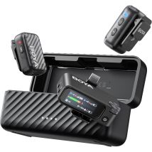 Micrófono Lavalier Inalámbrico Boyamic 2, Reducción de Ruido IA -40 dB, 24-32 bits, Autonomía 54h, USB-C, Audio Pro 48kHz - Nuevo