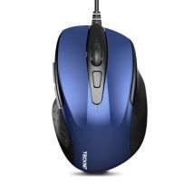 TECKNET UM013 Souris Filaire Ergonomique - 4 DPI durable anti-dérapante Confortable - Bleu