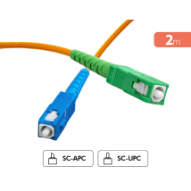 Cavo in fibra ottica SC/APC maschio/maschio libero monomodale 2m - Nuovo