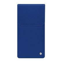 Pochette cuir avec rabat Samsung Galaxy Z Fold6 - Pochette - Bleu - Cuir lisse