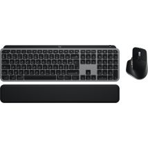 Logitech MX Keys S Combo for Mac teclado Ratón incluido Hogar / Oficina RF Wireless + Bluetooth AZERTY Francés Aluminio, Negro - Nuevo