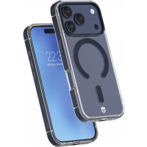Coque renforcée MagSafe iPhone 17 Pro METAL 2m Transparente Contour Métal Bleu + Garantie à vie Force Case