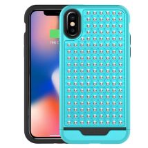 Zizo Carcasa híbrida para iPhone X rígida y antichoque con relieve de diamante Turquesa - Nuevo