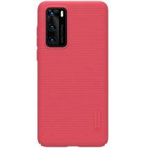 Coque pour Huawei P40 Série Super Frosted Shield Compatible Chargement Qi Rouge