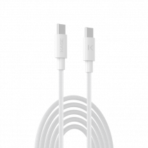 Cable USB-C a USB-C de 60 W con doble trenzado, carga rápida y sincronización (2 m), blanco - Nuevo