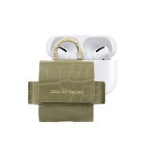 Mini Sac pour AirPods Pro 1 / Pro 2 Modèle Flo Texturé Croco avec Mousqueton Vert