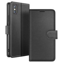 Zanaé Funda tipo cartera para iPhone X / XS con función de soporte y lengüeta magnética Negro - Nuevo