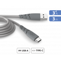 Force Power Cable USB A/USB C ultrarreforzado 3m - 3A Gris - Nuevo