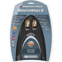 Cavo antenna coassiale Monster da 3 metri - Televisori da 100 Hz - Doppia schermatura con lamiere e treccia di rame - Nuovo