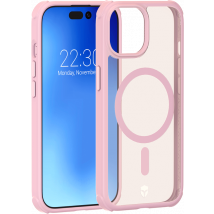 Coque renforcée MagSafe iPhone 15 Plus AIR Frost 3m Rose + Garantie à vie Force Case