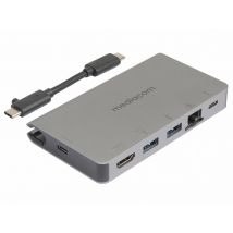Mediacom MD-C315 base para portátil y replicador de puertos Alámbrico USB 3.2 Gen 1 (3.1 Gen 1) Type-C Aluminio - Nuevo
