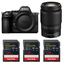 Cámara híbrida Nikon Z5 II + 24-200mm f/4-6.3 VR + 3 SanDisk 128GB Extreme PRO UHS-II + Ebook 20 consejos para fotos que impactan - Nuevo
