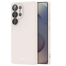 Coque en Silicone Liquide pour Samsung Galaxy S25 Ultra Anti-Choc Flexible Beige