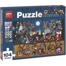 Puzzle d'Observation Forêt 104 Pièces - Explorez la Nature et ses Animaux