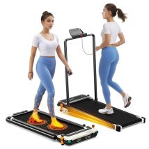 Tapis de Marche Akluer 520A-B Double Face avec Poignée, Moteur Silencieux 2,5 CH, 6 km/h Max, 150 kg, Double Écran LED, Incline Manuel & Masseur Pieds