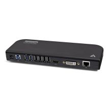 V7 UDDS2 base para portátil y replicador de puertos Acoplamiento USB 2.0 Negro - Nuevo
