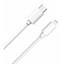 Câble USB C/Lightning 2m 3A Blanc WOW