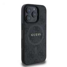 Étui Guess pour iPhone 16 Pro 6.3 noir étui rigide 4G Ring Classic Logo MagSafe