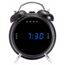 Radio réveil double alarme noir métallisé EPOK