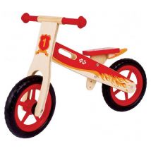 Vélo d'équilibre en bois pour enfants - Rouge - Idéal pour débuter
