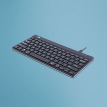 R-Go Tools Clavier ergonomique R-Go Compact Break, clavier compact avec logiciel de pause,QWERTY (US), Filaire, noir