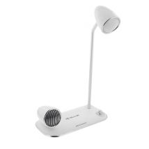 Caricatore da tavolo wireless Tellur Nostalgia 15 W, altoparlante Bluetooth 5 W, lampada da tavolo, bianco - Nuovo