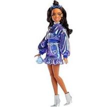 Barbie - Bambola stile Deluxe - Top e gonna blu metallizzato - Brunette - Barbie - JFP42 - Nuovo