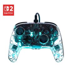 Turtle Beach Afterglow Transparente Manette de gaming RGB filaire Sous licence officielle pour Nintendo Switch 2