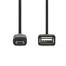 Nedis CCGB60515BK02 câble USB USB 2.0 0,2 m Mini-USB B USB A Noir