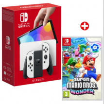 Switch OLED Blanca 64 GB y Super Mario Bros Wonder- Reacondicionado - Muy buen estado