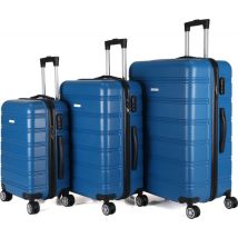 Set di 3 valigie 36-67-98 litri ABS con 4 ruote Blu Royalty Line RLLTS18705-BLU - Nuovo