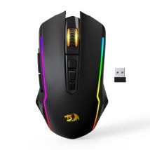 Redragon M914-RGB Souris de Jeu BT/2.4G/Câblée à Trois Modes 10000 DPI avec Boutons de Tir Rapide - Noire