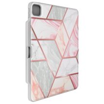 Étui pour iPad Pro 13 2024 Protection intégrale avec Rabat Support Blanc / Rose