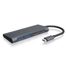 ICY BOX IB-DK4022-CPD Alámbrico USB 3.2 Gen 1 (3.1 Gen 1) Type-C Antracita, Negro - Nuevo