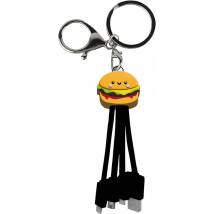 Câble 3 en 1 Andy USB A/micro USB & USB C & Lightning 0,15m Burger Yello Koko