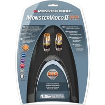 Monster Cable coaxial de antena 1,5 metros - para televisores de 100 Hz - Lámina metálica cuádruple apantallada y trenza de cobre - Nuevo