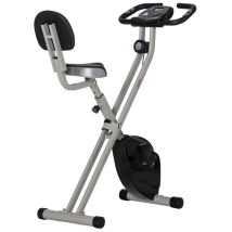 Vélo d'appartement pliable HOMCOM - 8 niveaux de résistance magnétique - Gris