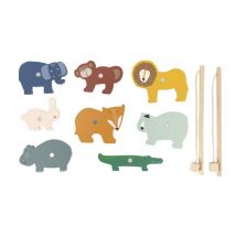 Juego de pesca de madera con animales magnéticos para niños - Nuevo
